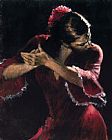 Flamenco Dancer Canvas Paintings - Study for Flamenco